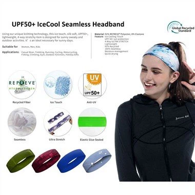 عصابة رأس رياضية مبردة من UPF50+ IceCool